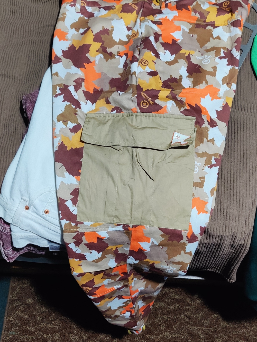 Lrg Men's Cargo Pants Brown Tan Orange Camo - Picture 3 of 8